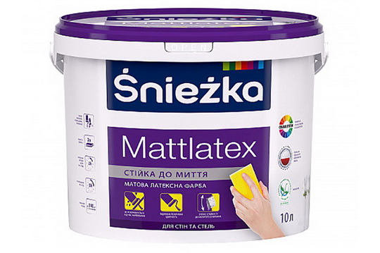 Латексна фарба для інтер’єру Śnieżka Mattlatex.