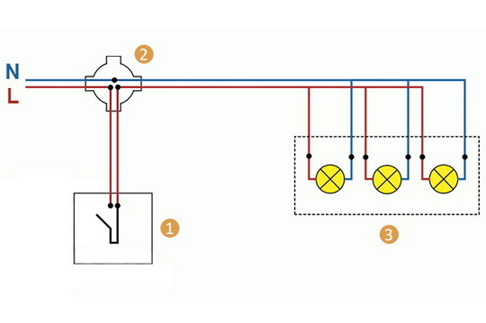 Как подключить люстру к выключателю