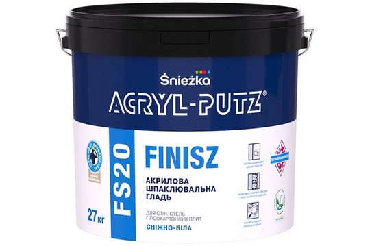 Полімерна фінішна шпаклювальна гладь Śnieżka ACRYL-PUTZ® FS20 FINISZ