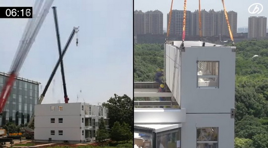 Как китайцы за сутки строят десятиэтажку