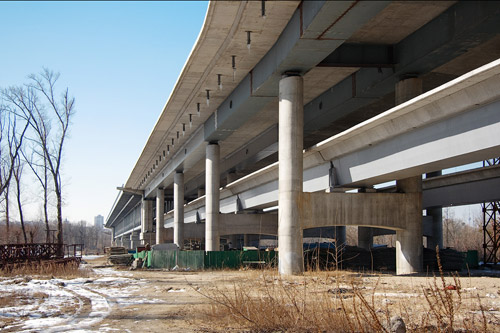 Строительство Подольского мостового перехода