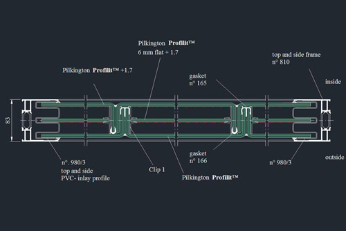 Новая система  остекления компании Pilkington Profilit™ под названием «один в 2»