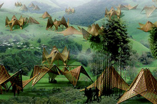 Придуманы складные бамбуковые дома-оригами