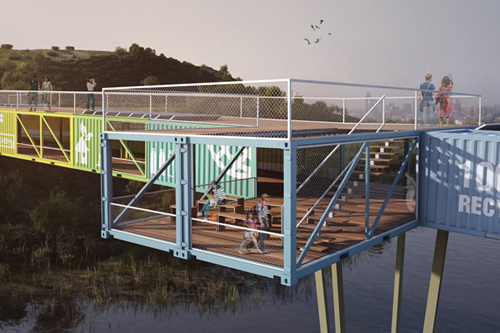 В Израиле построили мост из старых морских контейнеров