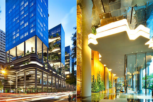 В Сингапуре построили роскошный экологичный отель с вертикальным парком