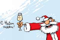 Новогодние курьезы: пьяный Дед Мороз. Видео