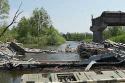 У Київськiй областi вiдбудовують зруйнований мiст