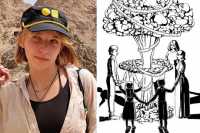 Девушка из Литвы создает рождественские открытки с призывом прекратить войну в Украине