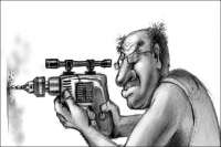 Как в Индии, рабочий в первый раз в жизни увидел перфоратор. Видео