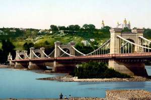Как строили Николаевский цепной мост в Киеве. Фото