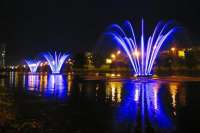 Фонтан на Русановке с высоты птичьего полета. Видео