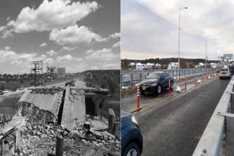 До кiнця мiсяця вiдновлений мiст через Iрпiнь повнiстю вiдкриють для руху транспорту