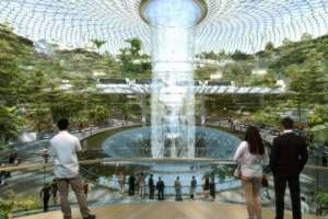 Самый высокий водопад в помещении разместят в аэропорту