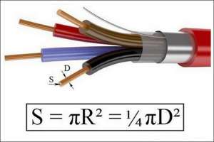 Как рассчитать сечение кабеля по его диаметру