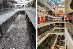 У Харковi повнiстю вiдновили пошкоджений росiйською ракетою ТРЦ