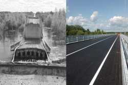 У Чернiгiвськiй областi вiдкрили для руху транспорту один з найбiльших мостiв