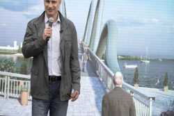 Будівництво пішохідного мосту з Оболонської набережної на острів Оболонський не зупиниться