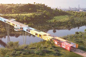 В Израиле построили мост из старых морских контейнеров