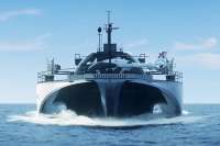 Создан беспилотный корабль-аккумулятор для доставки энергии с морских ветряков на сушу. Фото и видео