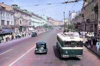 Каким был Крещатик в 1937 году. Цветное фото