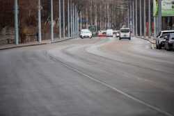 У Києвi оновили трамвайнi колiї та вiдремонтували дiлянку проїжджої частини на Подолi