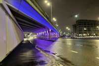 В Киеве подсветили еще один мост