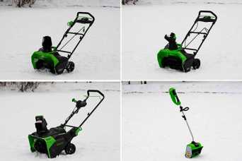 Тест аккумуляторных снегоуборщиков Greenworks. Видео