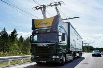 В Германии открыт первый в Европе автобан для электрических грузовиков. Фото и видео