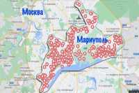 Карту разрушенного Мариуполя наложили на карту Москвы