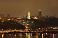 Киев с высоты птичьего полета: Лавра в пасхальную ночь. Видео