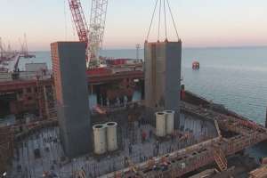 На Керченском мосту началось сооружение тел фарватерных опор