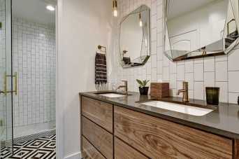 Вертикальная укладка прямоугольной керамической плитки. Фото и видео