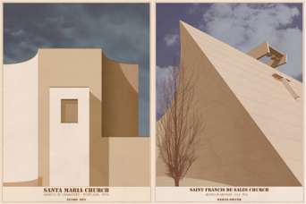 Знаменитые религиозные сооружения превратили в графические иллюстрации