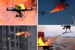 Новые роевые технологии: «стая» дронов тушит пожары.  Видео