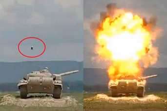 Как легко «Джавелин» уничтожает русский танк Т-72.  Видео