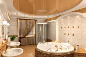 Как оформить потолок в ванной комнате. Фото и видео